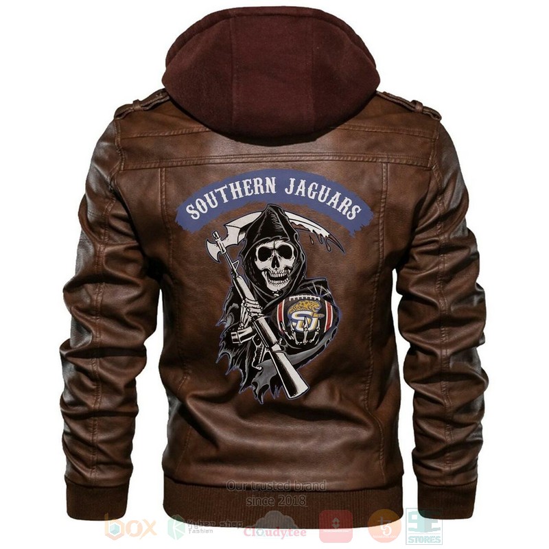Southern Jaguars NCAA Sons of Anarchy Brown Motorcycle Leather Jacket