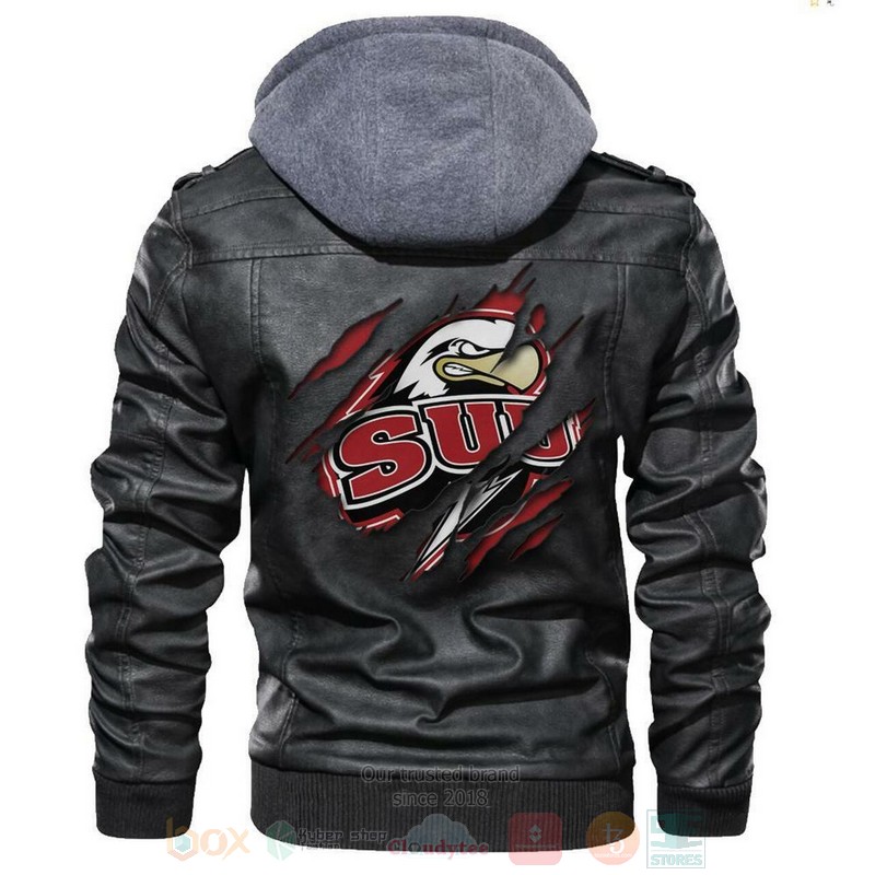 Southern Utah Thunderbirds NCAA Black Motorcycle Leather Jacket