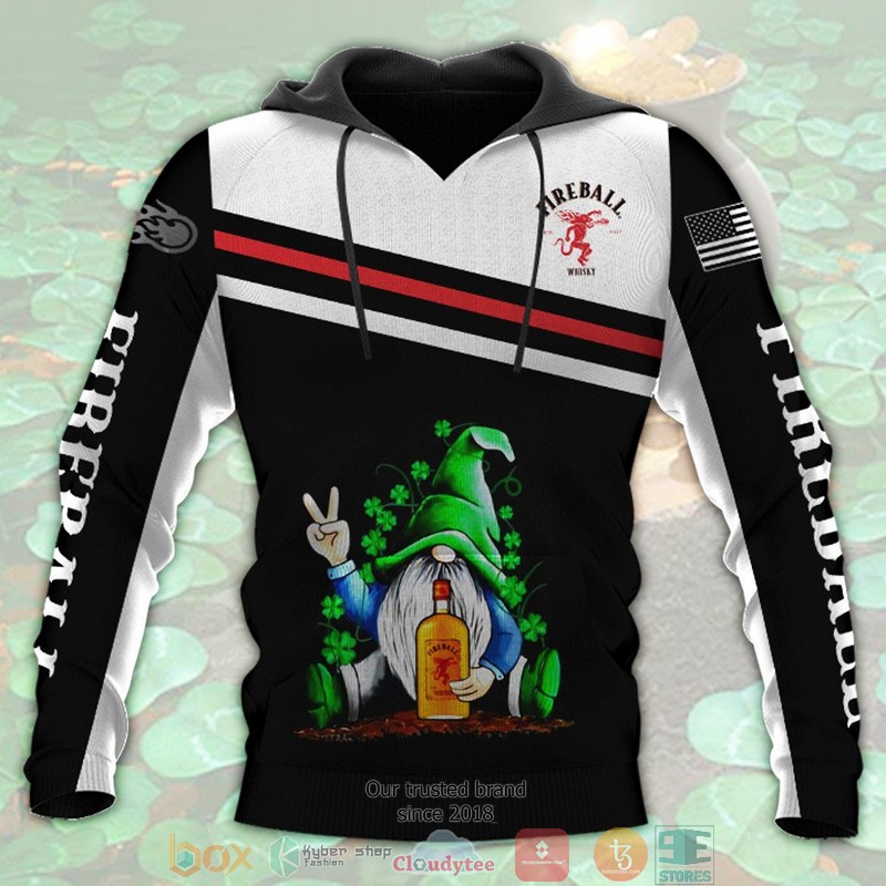 HOT St. Patrick's Day Gnome Fireball Cinnamon Whisky All Over Printed 3D hoodie 2 St Patricks Day Gnome Fireball Cinnamon Whisky 3D hoodie