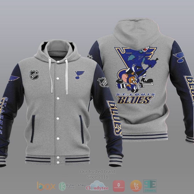 St Louis Blues NHL Tom And Jerry Baseball Hoodie Jacket 1