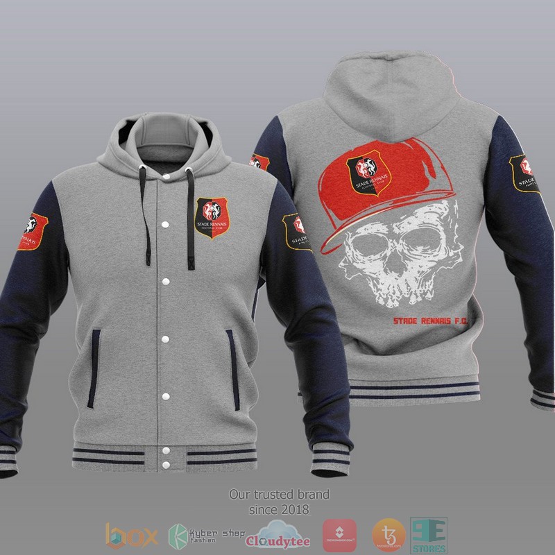 Stade Rennais FC Skull Baseball hoodie Jacket 3 Stade Rennais FC Skull Baseball hoodie Jacket 1 2