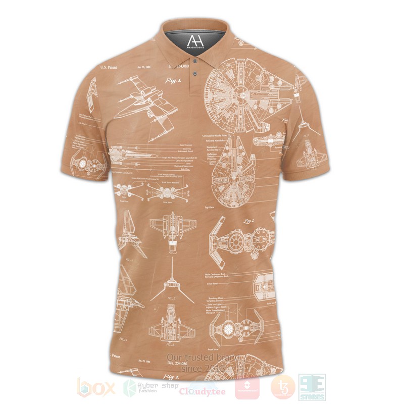 BEST Star Wars Patent Brown Premium Polo Shirt 2 Star Wars Patent Brown Polo Shirt 1