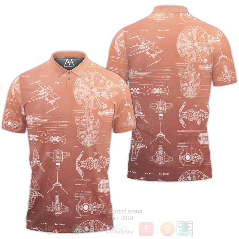 Star Wars Patent Light Red Polo Shirt