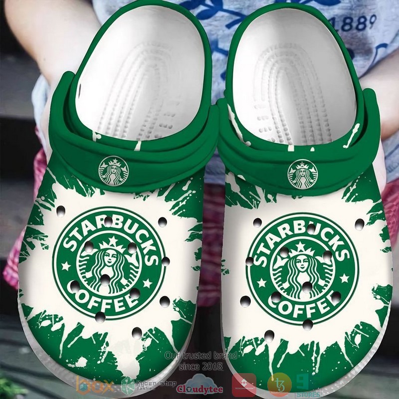Starbucks Coffee Drinking Crocband Clog Shoes