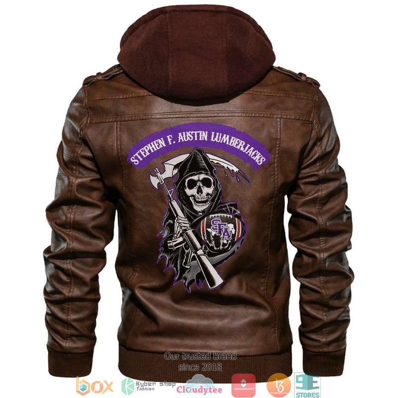 Stephen F NCAA Football Sons Of Anarchy Brown Motorcycle Leather Jacket