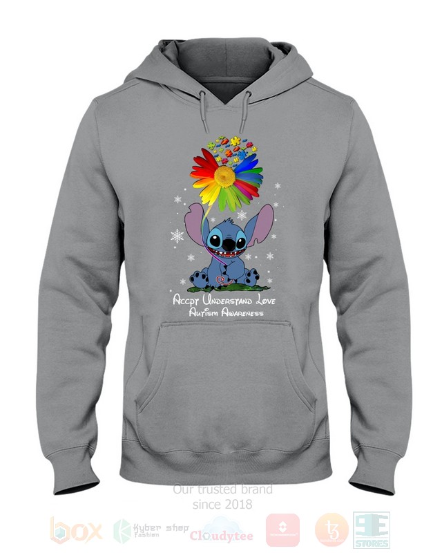 Stitch Accpt Understand Love Autism Awarenrss Flower Hoodie Shirt 1 2 3 4