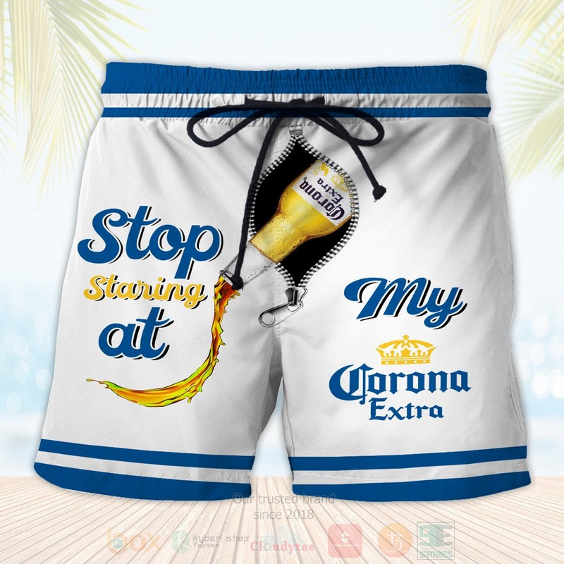 Stop Staring At My Corona Extra Hawaiian Short