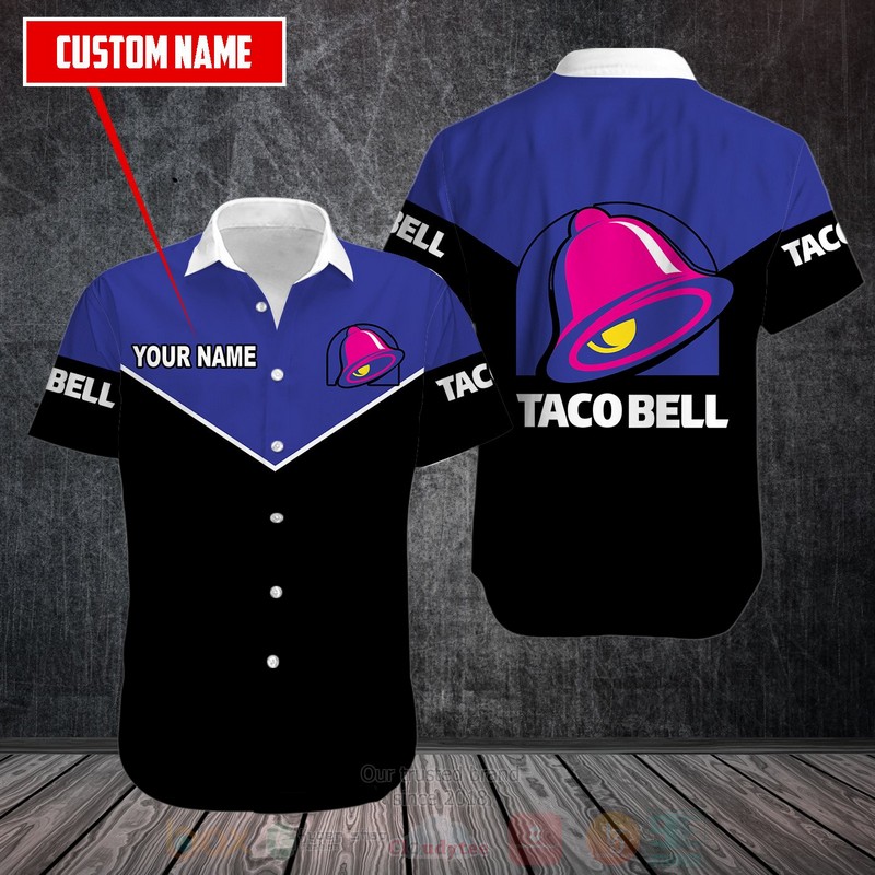 Taco Bell Custom Name Blue Black Hawaiian Shirt