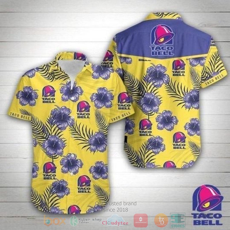 HOT Taco Bell Violet Hibiscus Short Sleeve Hawaii Shirt 1 Taco Bell Violet Hibiscus Hawaiian Shirt