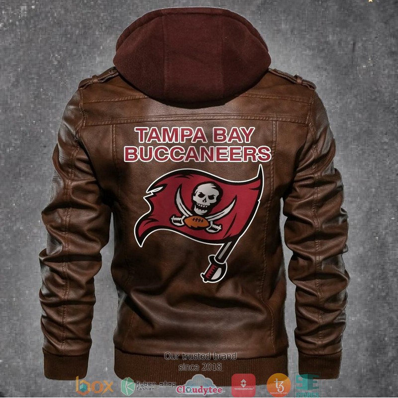 Tampa Bay Buccaneers NFL Football Motorcycle Brown Leather Jacket