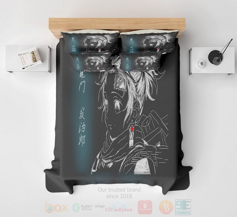 BEST Tanjiro Kamado Graphite Sketch Style Demon Slayer Kimetsu no Yaiba Duvet Cover Bed Sets 4 Tanjiro Kamado Graphite Sketch Style Demon Slayer Kimetsu no Yaiba Bedding Set 1 2 3
