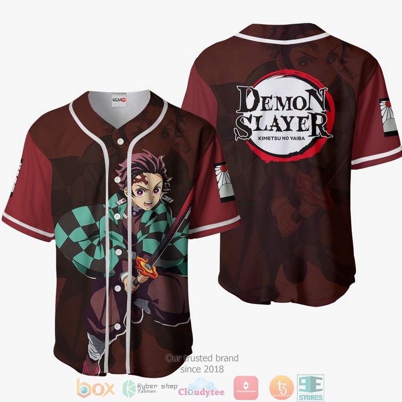 Tanjiro Red Demon Slayer Baseball Jersey Shirt 7 Tanjiro Red Demon Slayer Baseball Jersey Shirt