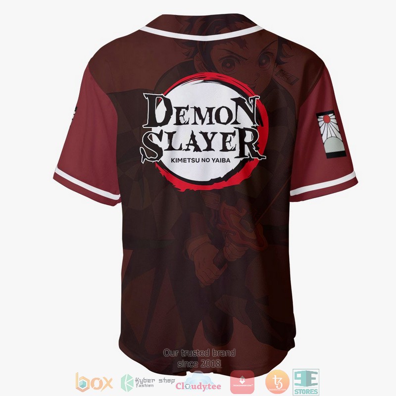Tanjiro Red Demon Slayer Baseball Jersey Shirt 3 Tanjiro Red Demon Slayer Baseball Jersey Shirt 1 2