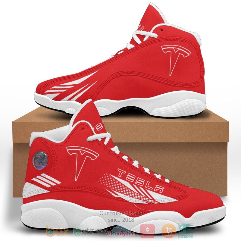 NEW Tesla red Air Jordan 13 shoes sneakers 3 Tesla red Air Jordan 13 shoes 1 2