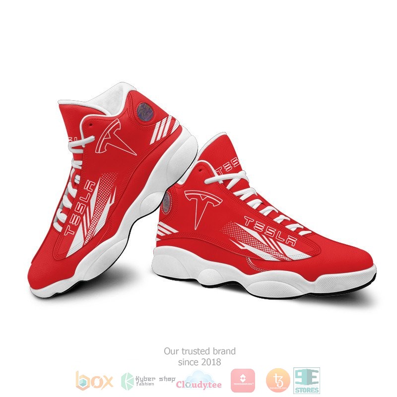 NEW Tesla red Air Jordan 13 shoes sneakers 4 Tesla red Air Jordan 13 shoes 1 2 3