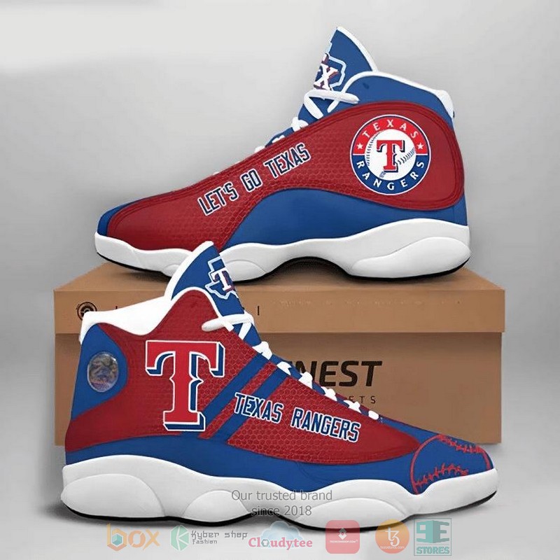 NEW Texas Rangers Football MLB logo Air Jordan 13 shoes sneakers 1 Texas Rangers Football MLB logo Air Jordan 13 shoes