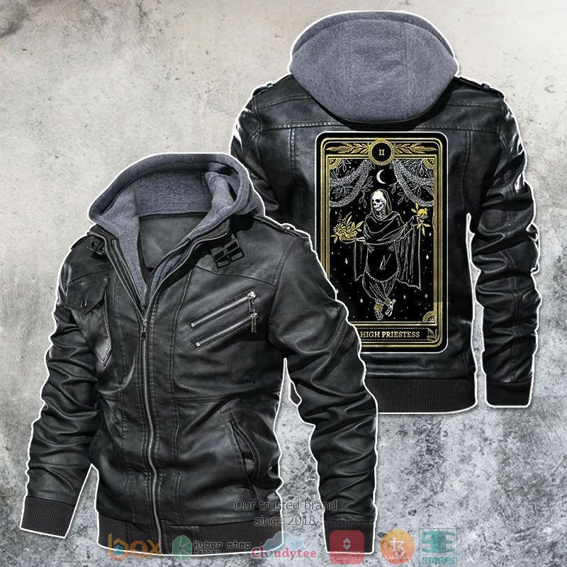 The High Priestess Tarot Card Leather Jacket 1 The High Priestess Tarot Card Leather Jacket