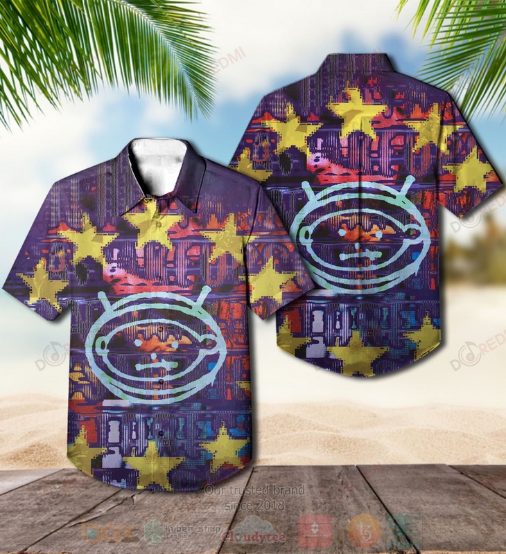 The Joshua Tree U2 Zooropa On Blue Viny Hawaiian Shirt