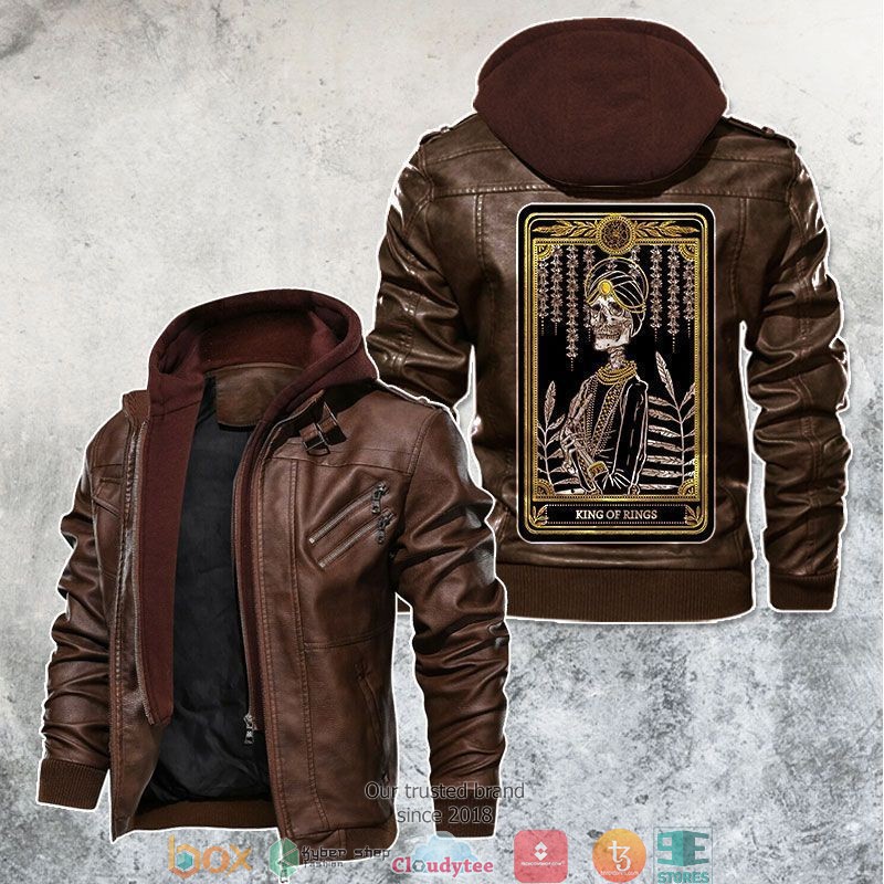 NEW The King Of Rings Tarot Card Jacket Leather 2 The King Of Rings Tarot Card Leather Jacket 1