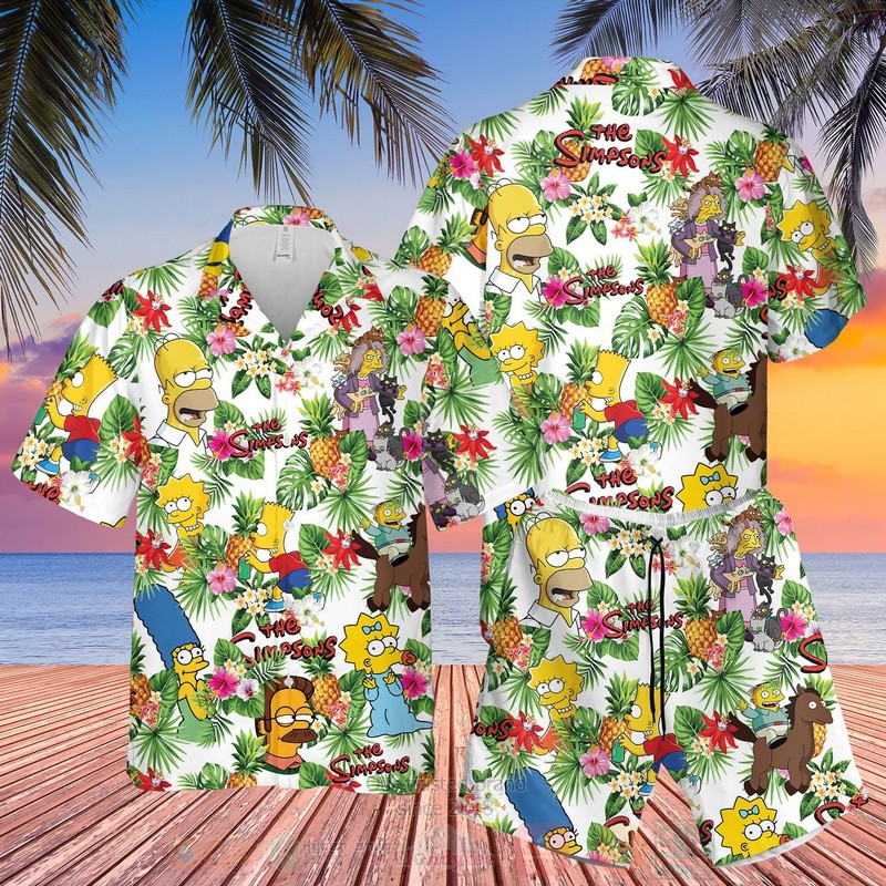 The Simpsons Characters Hawaiian Shirt Short