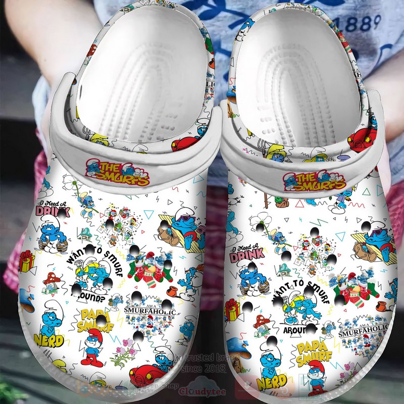 The Smurfs Cartoon Characters White Crocband Crocs Clog Shoes