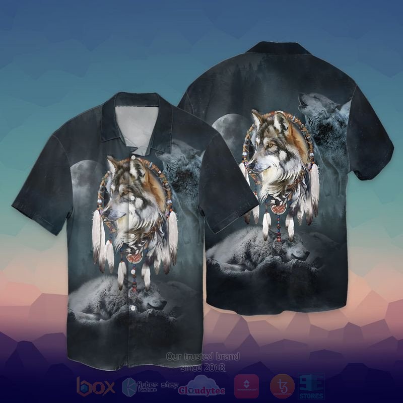 The Wolf Native Short Sleeve Hawaiian Shirt
