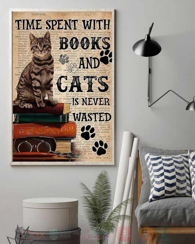 Time Spent With Books and Cats Is Never Poster 1