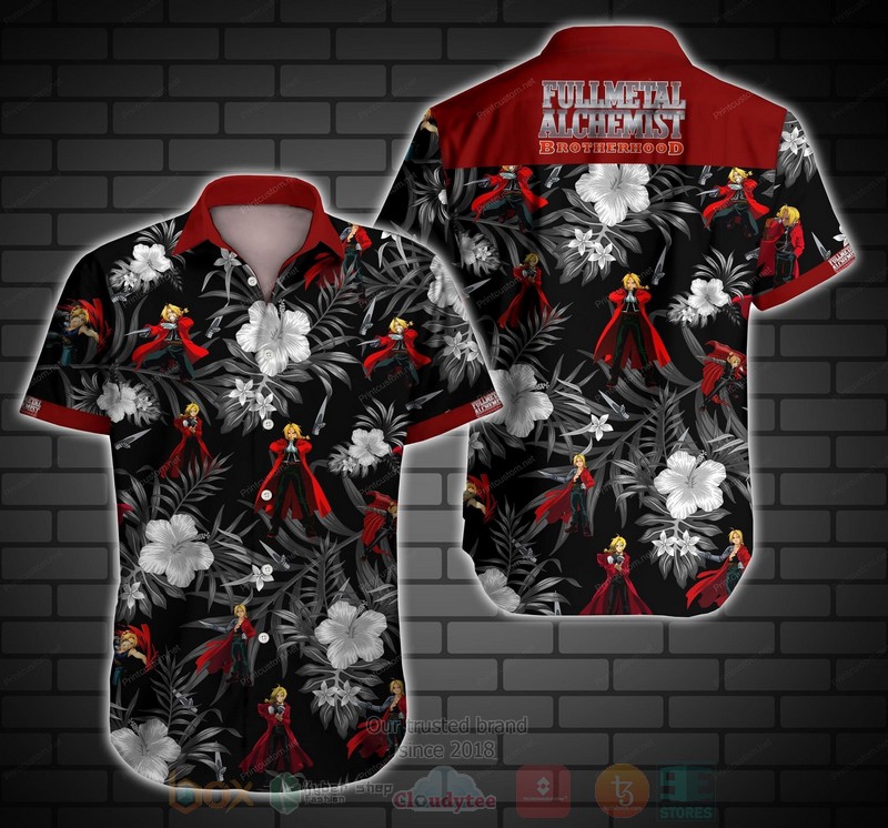 BEST Tlmus Fullmetal Alchemist Brotherhood All Over Print Aloha Shirt 3 Tlmus Fullmetal Alchemist Brotherhood Short Sleeve Hawaiian Shirt