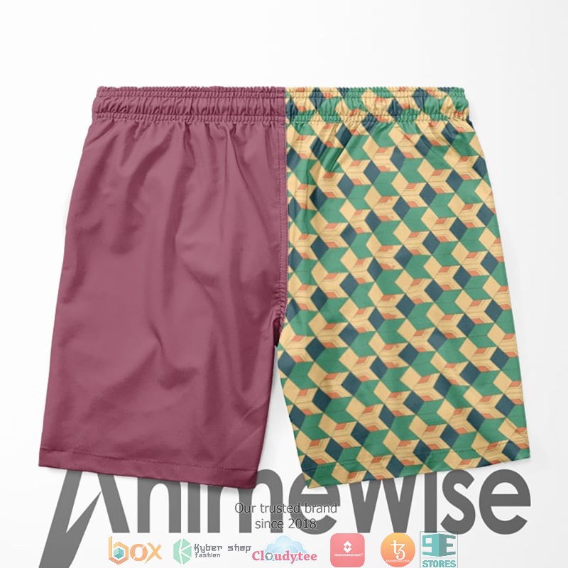 Tomioka Light Classic Checkered Pattern Demon Slayer Kimetsu No Yaiba Shorts 1