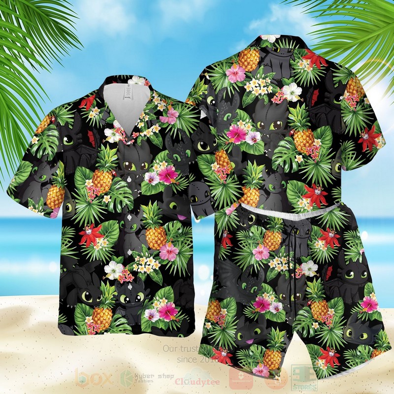 Toothless Baby Black Hawaiian Shirt Short