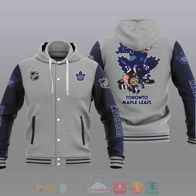Toronto Maple Leafs NHL Tom And Jerry Baseball Hoodie Jacket 1