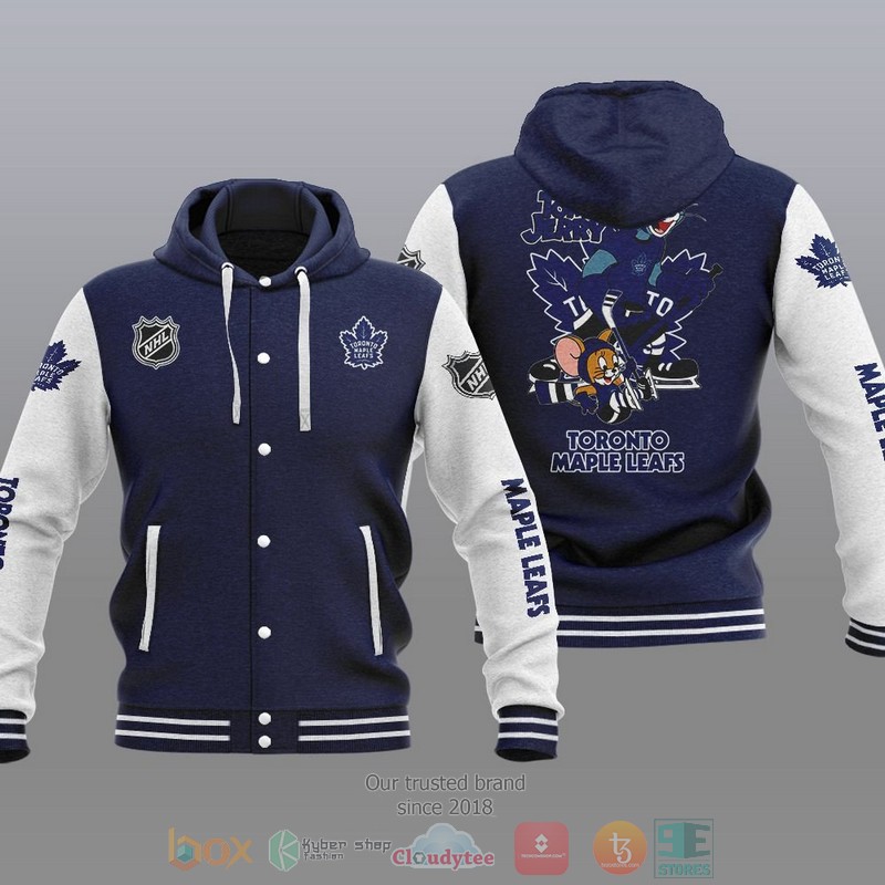 Toronto Maple Leafs NHL Tom And Jerry Baseball Hoodie Jacket 1 2