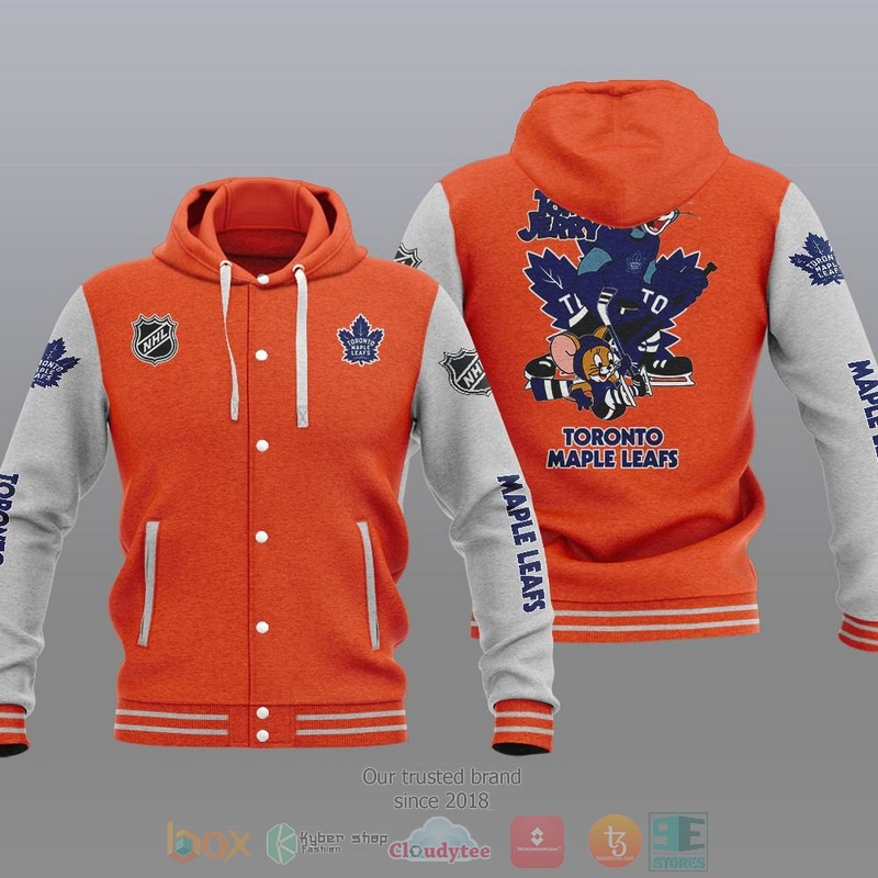Toronto Maple Leafs NHL Tom And Jerry Baseball Hoodie Jacket 1 2 3 4 5