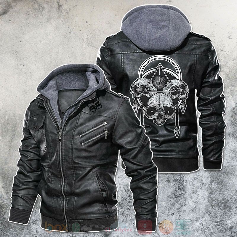 Tri Skull Monster Leather Jacket
