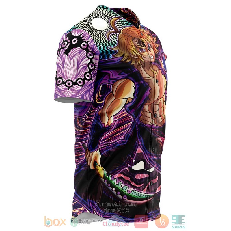 HOT Trippy Meliodas Assault Mode Seven Deadly Sins Baseball Shirt 2 Trippy Meliodas Assault Mode Seven Deadly Sins Baseball Jersey 1