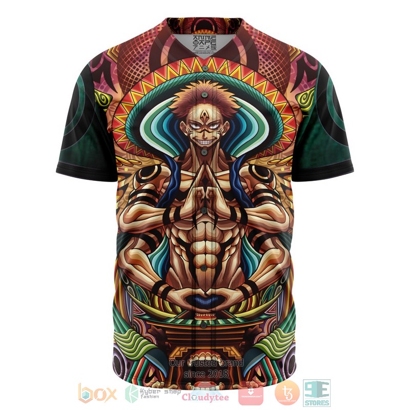 Trippy Ryomen Sukuna Jujutsu Kaisen Baseball Jersey