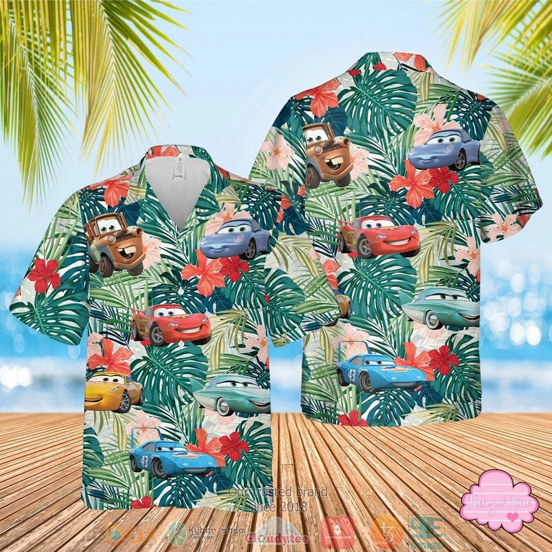 Tropical Cars Cartoon Hawaiian Shirt