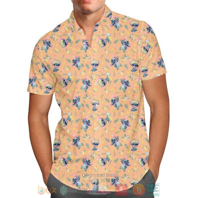 HOT Tropical Stitch Cartoon Lilo And Stitch Disney Short Sleeve Hawaii Shirt 2 Tropical Stitch Cartoon Lilo And Stitch Disney Hawaiian Shirt