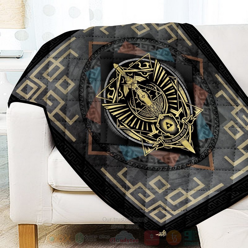 BEST True Heroes Never Die Game Quilted Fabric 3 True Heroes Never Die Game Quilt 1 2