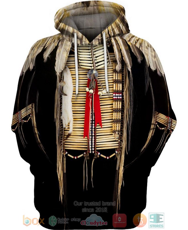 Black Pattern Feather 3D Shirt Hoodie