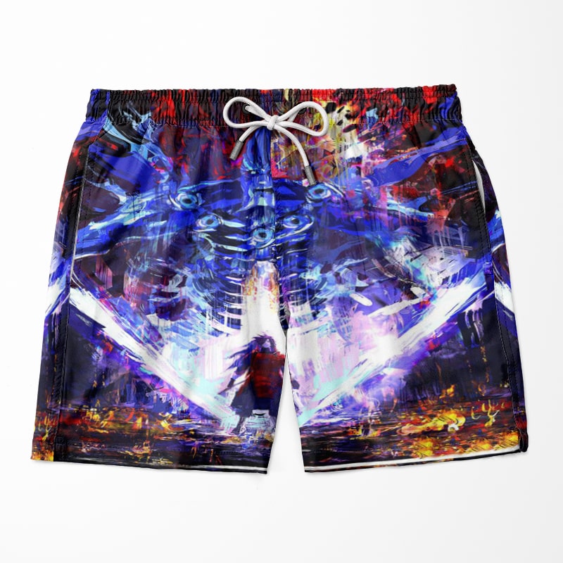 Uchiha Itachi Genjutsu Fusion Naruto Shorts 3 UchihaMadaraSusanoFusionMangaStyleSwimTrunkfront min 2048x