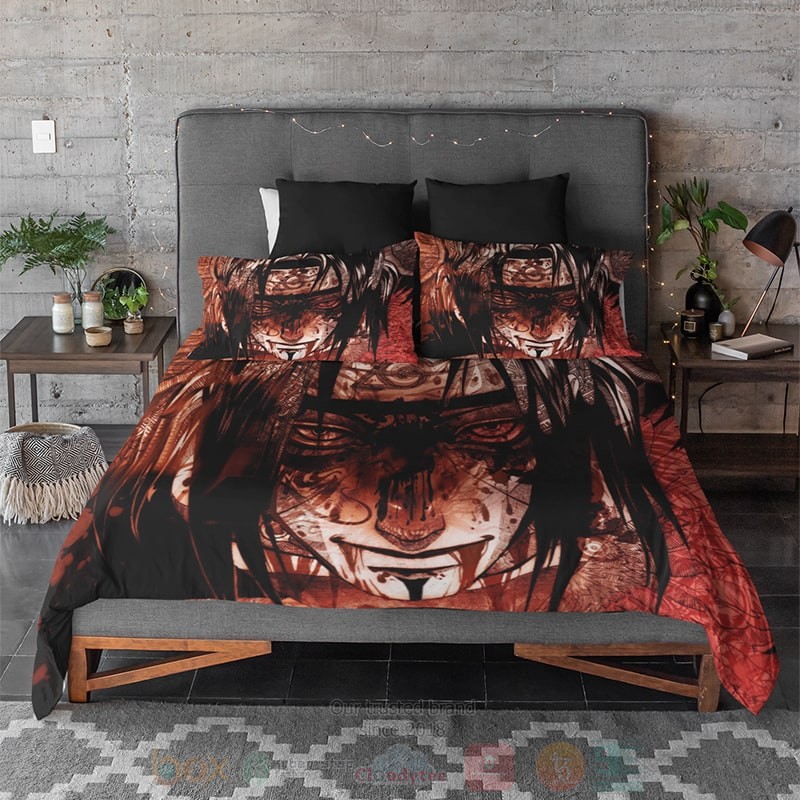 Uchiha Itachi All Over Brushed Naruto Bedding Set 1