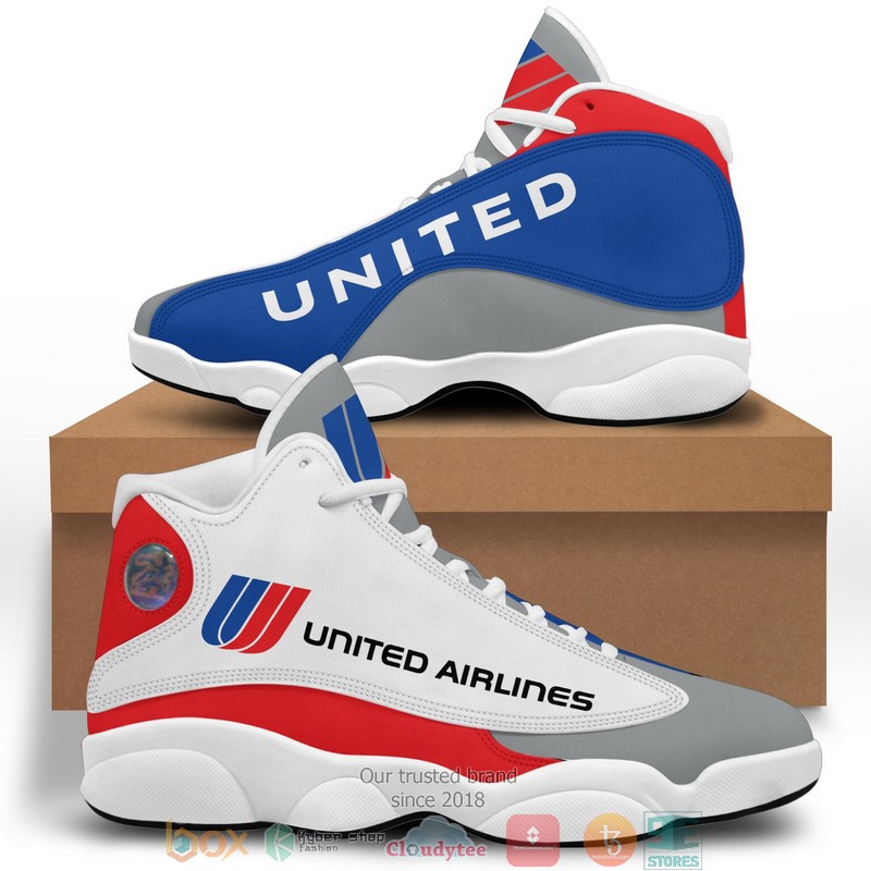 United Airlines Logo Bassic KD Air Jordan 13 Sneaker Shoes