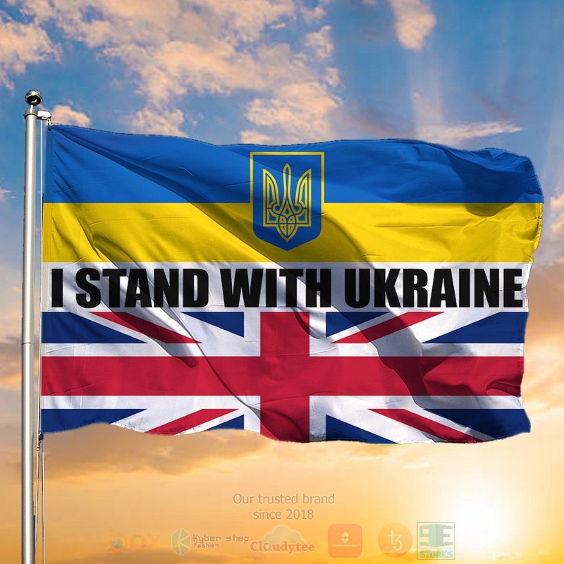 United Kingdom I Stand With Ukraine Support Ukraine Merch Slava Ukraini Flag