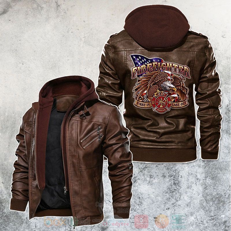 United States Firefighter Leather Jacket 1