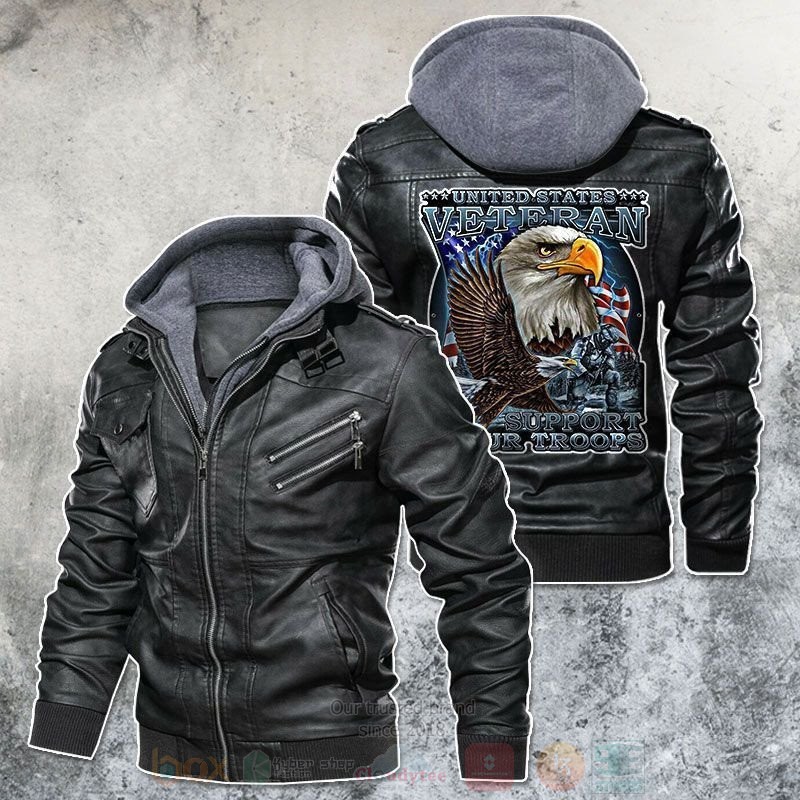 BEST United States Veteran Club Zipper Jacket Leather 4 United States VeteranClub Leather Jacket