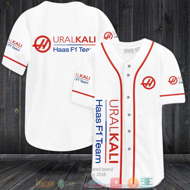 Uralkali Haas F1 Team White Baseball Jersey
