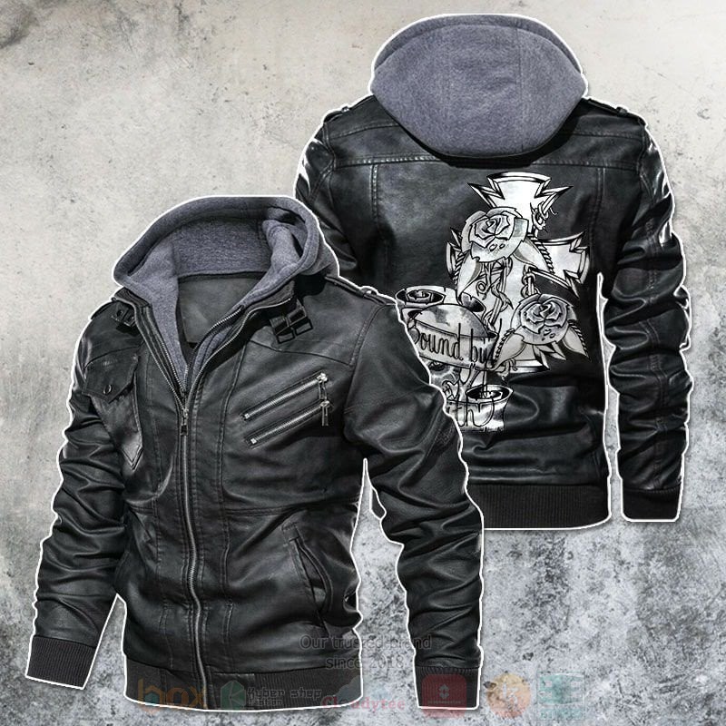 Cross And Skull Bound By Faith Leather Jacket