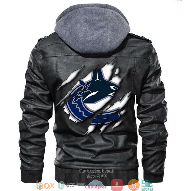 Vancouver Canucks NHL Hockey Sons Of Anarchy Black Motorcycle Leather Jacket 4 Vancouver Canucks NHL Hockey Sons Of Anarchy Black Motorcycle Leather Jacket