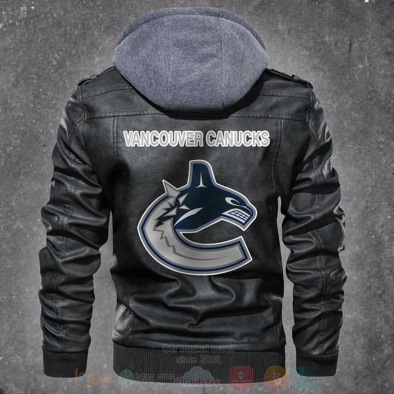 BEST NHL Teams Vancouver Canucks Motorcycle Rider Zipper Jacket Leather 4 Vancouver Canucks NHL Motorcycle Leather Jacket